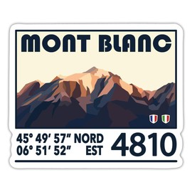 Spreadshirt Mont Blanc 10 x 10 cm 10 x 10 cm French Italy Gift Sticker, Matt White