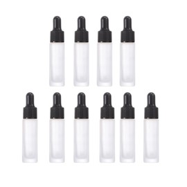 YORROR 10 Pcs 10ml Frosted White Glass Dropper Bottle with Eye Dropper,Empty Refillable Dropper Bottle Travels Bottle for Essential Oils,Aromatherapy,Perfume,Cosmetic,Laboratory