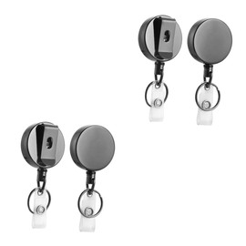Operitacx 2 Sätze Einziehbare Metall Ausweishalter Mit Pvc Bändern Für Id Karten Namensschilder Und Arbeitsausweise Schwarz Praktischer Badge Clip Für Lehrer Studenten Und 2 Stück * 2