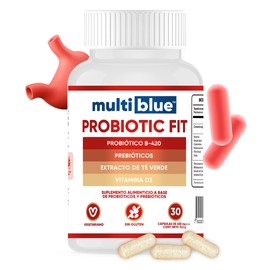 Probiotic Fit 30 Capsulas  Avanzada Fórmula de Probióticos y Prebióticos con Extracto de Té Verde y Vitamina D3  Sin Levadura, Gluten, Soya  Ideal... 