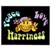 Klicnow Peace/Love/Happiness Embroidered Patch 13 X 10CM (5" X 4")