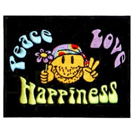 Klicnow Peace/Love/Happiness Embroidered Patch 13 X 10CM (5" X 4")
