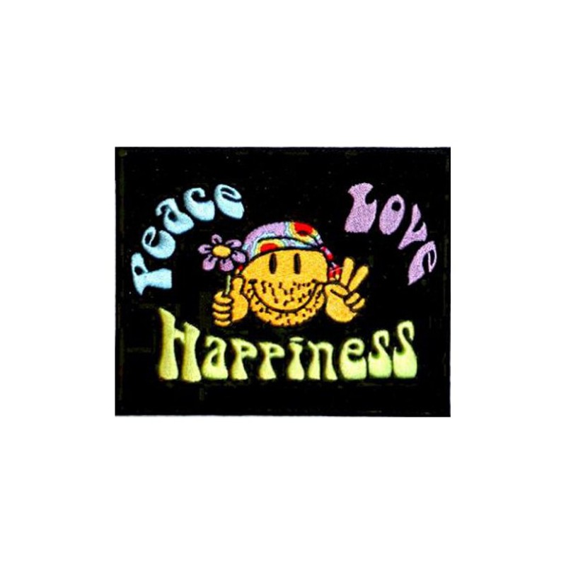 Klicnow Peace/Love/Happiness Embroidered Patch 13 X 10CM (5" X 4")