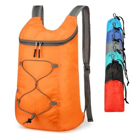 levayhill 16L Hiking-Daypack Lightweight-Foldable Travel-Backpack Water-Resistant Camping Outdoor Packable Easy Carry-on Bag, Orange, Small, Lightweight,foldable