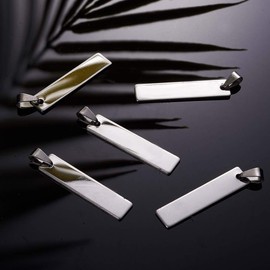 BENECREAT 20 Stainless Steel Bills 201 Stainless Steel Blank Pendant Name Tags Travel Bag Tags with Hole Charms DIY Blank Stainless Steel Bills for Labor Collar ID Tags Engraved Names DIY Crafts Tags