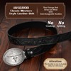 JASGOOD Western Leather Belt Strap for Men without Buckle Engraved