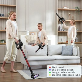 TROURAY Cordless Vacuum Cleaner, Rechargeable Lightweight Handheld Vacuum, Portable Stick Vacuum for Home, Pet Hair, Carpet, and Car Cleaning (GR Mid)