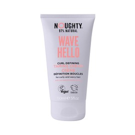 Noughty Wave Hello Curl - Crema domadora para cabello ondulado rizado, rizado o rizado, vegano, 97% natural, sin sulfatos, sin silicona, sin parabenos, para peinar, productos para el cabello rizado, 250 ml