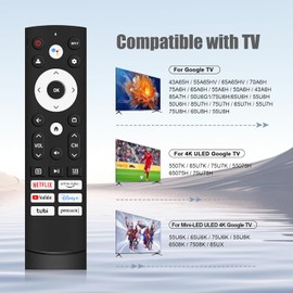 TOPOST Control Remoto Compatible con Hisense Smart Google TV ERF3A90 (Sin Búsqueda de Voz, Baterias no incluida)