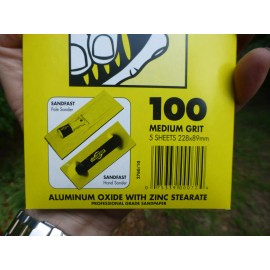 Sandfast Hand & Pole Sander Sanding Sheets 100 Medium Grit **5 sheets per Pack**