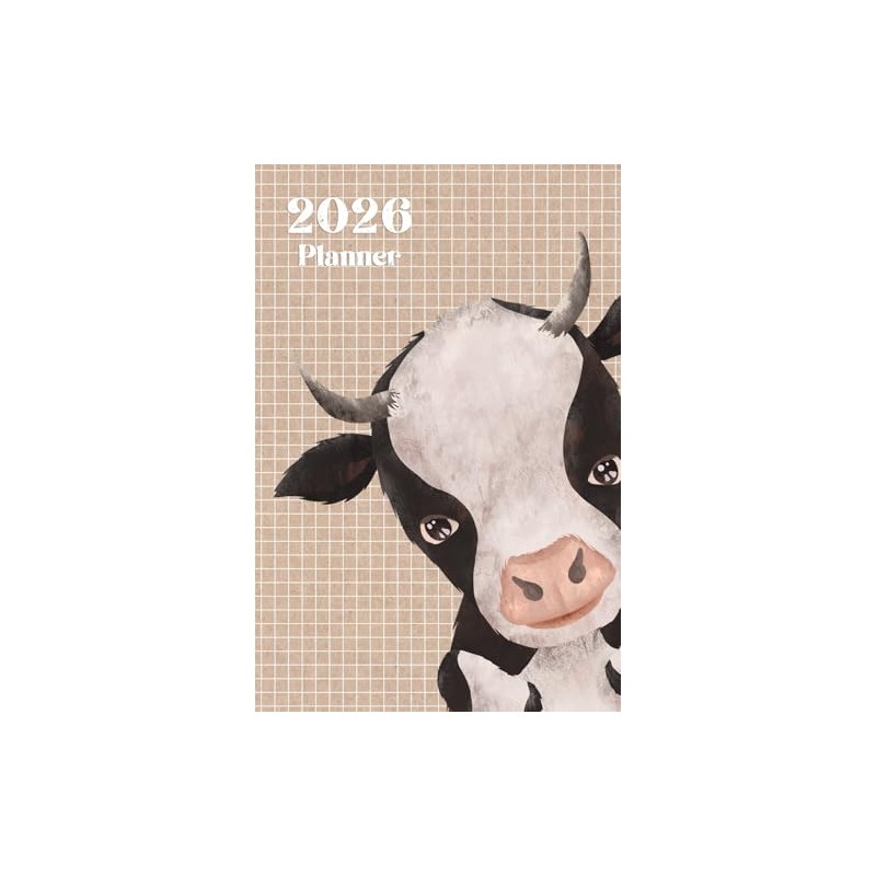 Cute Cow 2026 Planner Weekly and Monthly: Minimalist Calendar Organizers,