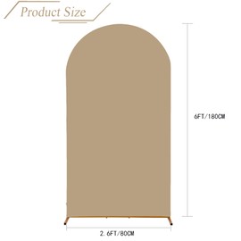 bricia Wedding Arch Backdrop Stand Cover, 6FT Double Sided Stretchy Arch Cover Fitted Wedding Birthday Party Banquet Decoration (Champagne 72''Lx31.2''W)