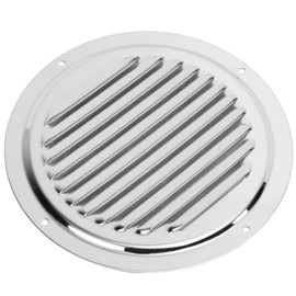 Air Vent Louver, Exhaust Air Grill 304 Stainless Steel Rainproof Louvered Grille Cover Vent Hood Flat Ducting Ventilation Air Vent Wall Air Outlet for Indoor Bathroom Kitchen (6 Inch 7726L)