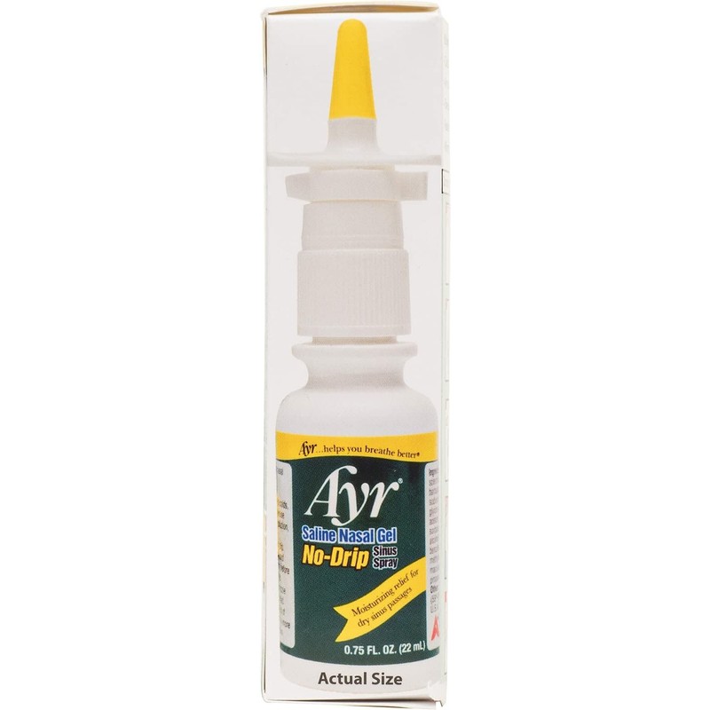 Ayr Saline Nasal Gel No-Drip Sinus Spray,0.75 Fl Oz (Pack