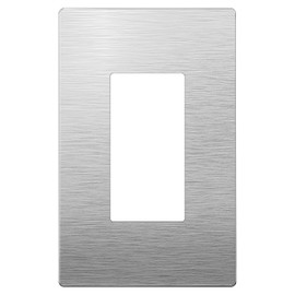 LIDER Decorator Metal Wall Plate, Temperature and Impact Resistant, 304 Stainless Steel, Screwless Cover, Modern Decoration Upgrade, Mid-Size 1-Gang 4.88" x 3.11", Stainless Steel