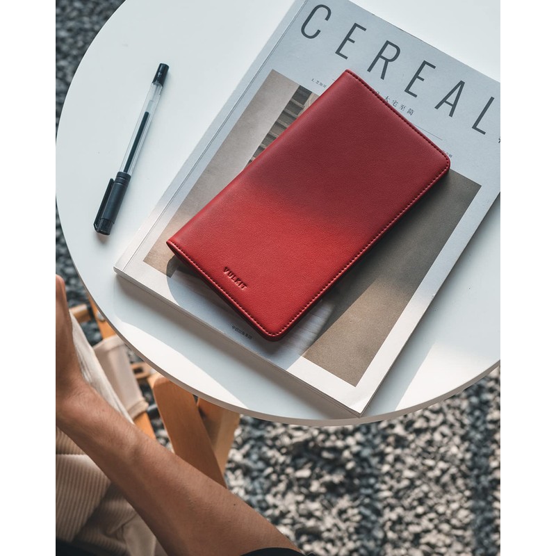 VULKIT Passport Holder Travel Wallet Leather Passport Holder RFID Blocking