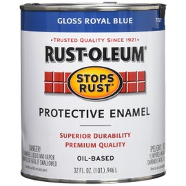 Rust-Oleum 7727502 Stops Rust Brush On Paint, Quart, Gloss Royal Blue, (Pack of 1)