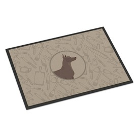 Caroline's Treasures CK2217JMAT Mexican Hairless Dog Xolo in The Kitchen Doormat 24x36 Front Door Mat Indoor Outdoor Rugs for Entryway, Non Slip Washable Low Pile, 24H X 36W