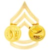 Army Chevron Rank: Brass Metal Finish Sergeant 1st Class SFC