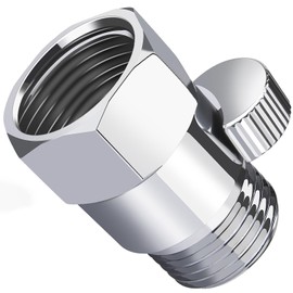 Brass Shower Flow Control Valve: Shower Head Shut Off Valve(Female and Male), MAYYAYA Water Flow Control Valves, for Handheld Shower Head or Bidet Sprayer- Handle Lever (Chrome)