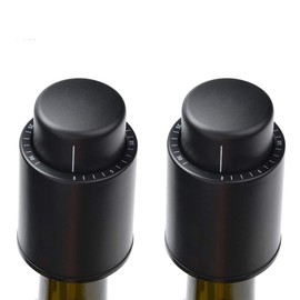 Z-oneMart 2 Pack Wine Bottle Stopper Vacuum with Time Scale Record, Vacuum Champagne Stoppers, Reusable Wine Preserver Bottle Saver, Wine Corks Keep Fresh, Fits Any Bottle