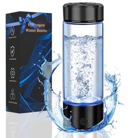 Hydrogen Water Bottle Generator, Portable Hydrogen Water ionizer, Rechargeable Hydrogen-Rich Water Bottle, Suitable for Travel, 420ml,Gift for Women Men, Gift for Friends, Birthday Gift, Black