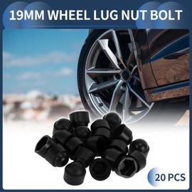 INFINAUTO Wheel Lug Nut Bolt Exterior 19mm Rims Tire Nut Screws Dust Cap Cover Nut Protection Plastic Black