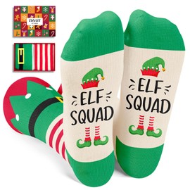 Christmas Gifts Stocking Socks for Boys Girls - Secret Santa Socks Elf Squad Socks for Kids, Xmas Stocking Stuffers for 4-6 Years