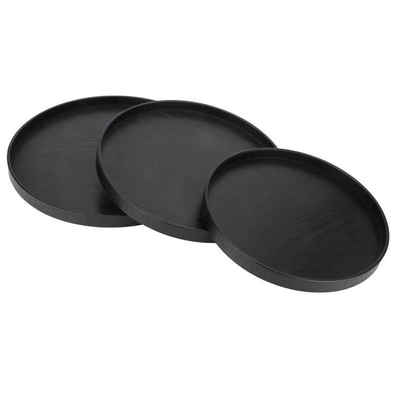 Wooden Round Tea Cup Tray Round Originality Fruit Palte Tableware