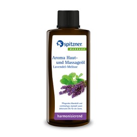 Spitzner Aroma Haut- & Massageöl Lavendel-Melisse (190 ml) – harmonisierendes Massage Öl mit Jojobaöl, Mandelöl & ätherischen Ölen, ohne Konservierungsstoffe