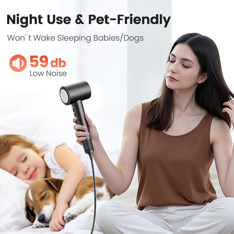 Hair Dryer, 160,000 RPM High-Speed Ionic Blow Dryer for Fast