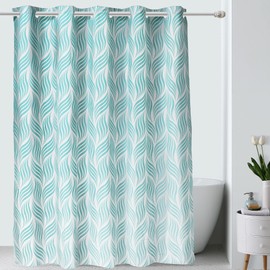 Hookless Cortina de Ducha Impresa de Peva, 188 x 188 cm, Color Azul