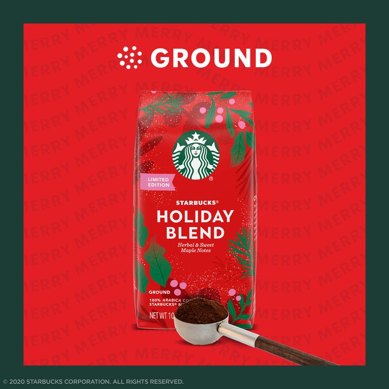 Starbucks Holiday Blend Medium Roast Ground Coffee, 10 Ounce (Pack
