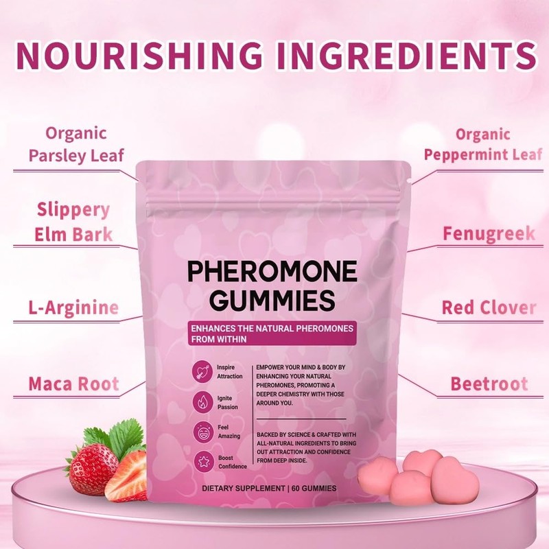 Pheromone Gummies, Premium Feminine Balance Gummies for Women's Health &