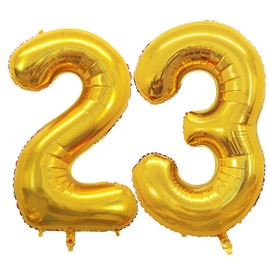 GOER Number 23 Balloons for 23rd Birthday Party Decorations,42 Inch Jumbo Foil Helium 32 Balloons for 32nd Birthday Party Decoration (Gold)