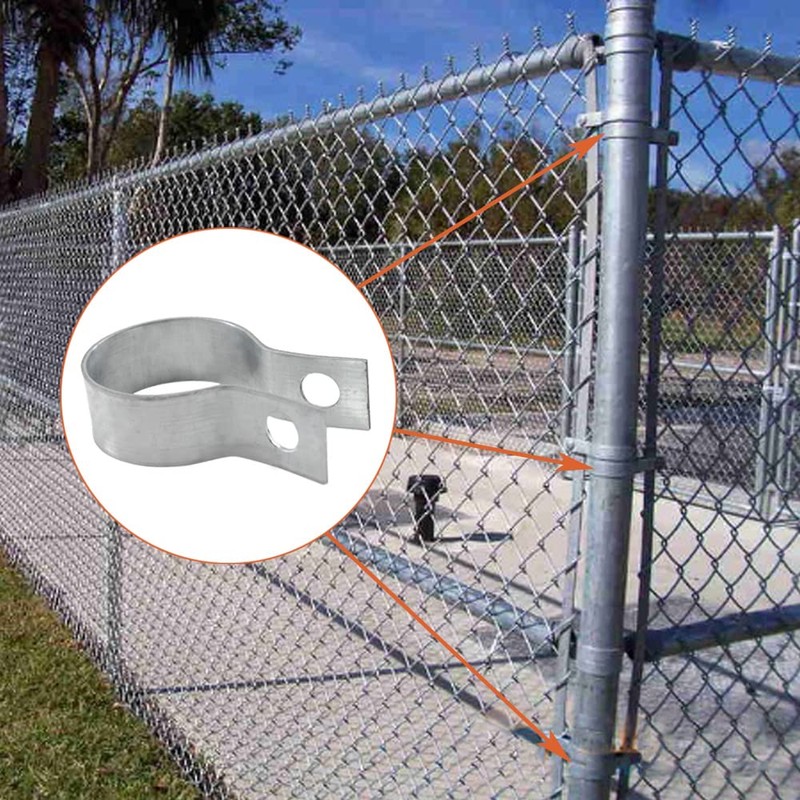 Wdwlbsm Brace Bands Chain Link Fence, Galvanized Steel Chain Link