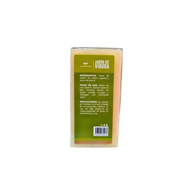 Shanatural's Jabón de Víbora Artesanal, Facial y Corporal, 100g, Natural