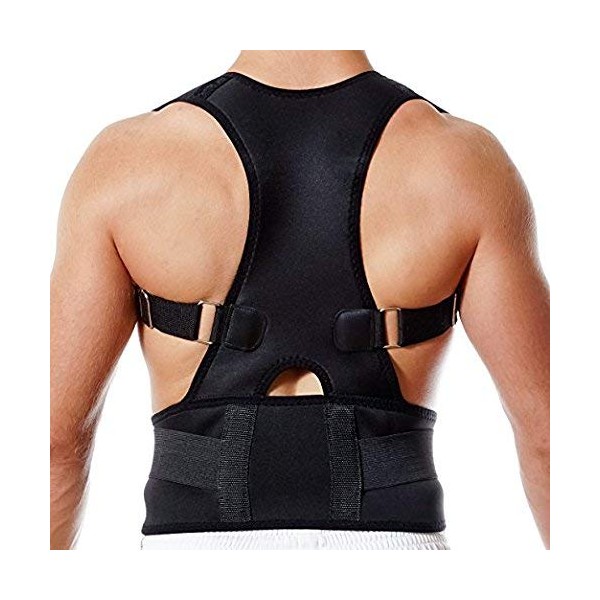 SUAVER Neopren Geradehalter verstellbar Rücken Schulter Rückenbandage Rückenhalter Haltungskorrektur Schulterträger Wirbelsäule für Damen und Herren (Schwarz, XL)