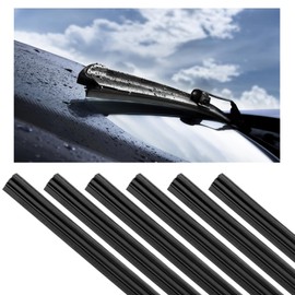 Windscreen Wiper Rubber, Pack of 6 Wiper Rubber, 800 mm Replacement Windscreen Wiper Rubber, Compatible with All Windscreen Wipers, Can be Cut to Size