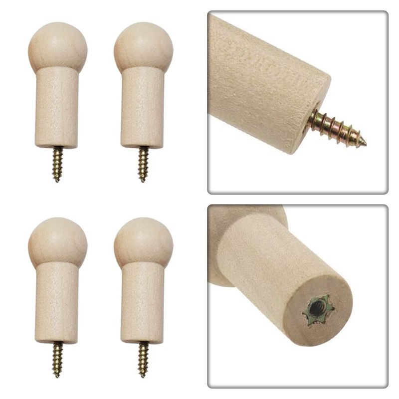通用 16 Pcs Wall Hooks Rack Wall-Mount Wooden Coat Hooks