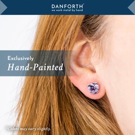 DANFORTH – Mini Pansy Post Earrings, ½” – Purple Flower Earrings – Violets & Pansies – Amethyst February Birth Month Earrings For Women – Made In USA