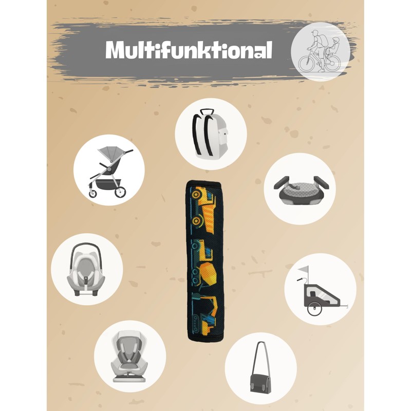 HECKBO 1 x car seat belt pad, construction vehicles