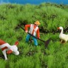 Vctitil 6 Pcs/Set Farmland Worker Pig Horse Cow Duck Goat
