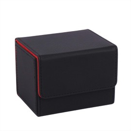 Toy God Trading Card Deck Case Card Case Trading Card Leather Card Case Holder Storage Small (Small/Black & Red)