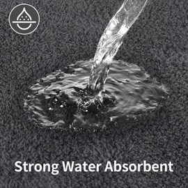 RTBQJ-AT Bath Mat Non-Slip Absorbent Bathroom Rug Microfibre Soft Bath Mat Machine Washable Oeko-Tex 100 Certified 40 x 60 cm Grey