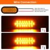 4Pcs 6.3" Oval LED Strobe Lights Amber 24 LED Trailer