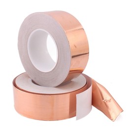 TPUOTI 2pcs Single Guide Copper Foil Tape with Dual Conductive Adhesive Electrical Repairs Copper Shielding Tape for Guitar EMI Tool(10mm)