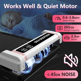 Walking Pad Treadmill with Incline,Under Desk Treadmill with Incline 2 in 1 for Walking and Jogging,2.5HP Compact Incline Walking Pad for Home Office with Remote Control (White)