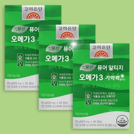 Korea Eundan Vegetable Pure Altige Omega-3 Memory Plus 60 tablets x 3 boxes / 고려은단 식물성 퓨어 알티지 오메가3 기억력 플러스 60정 x 3박스