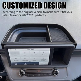 YIBEICO Center Console Dash Tray Dashboard Storage Box Organizer Fit For Ford Maverick 2022 2023 2024 Hybrid XL XLT Lariat Accessories (With Anti Slip Mat)